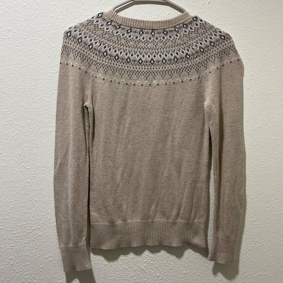Merona Girls' XS/TP Beige Fair Isle Knit Sweater Cotton Rayon Nylon Blend - Picture 5 of 9